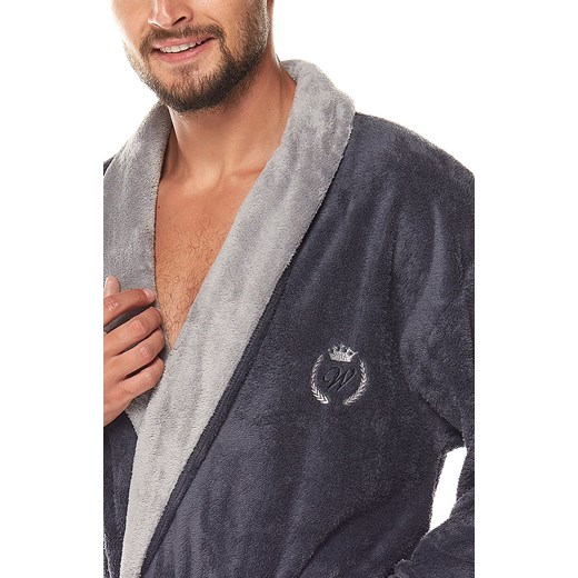 Szlafrok męski grafitowy 2057 Professor, Kolor grafitowy, Rozmiar L, L&amp;L XL okazja Intymna