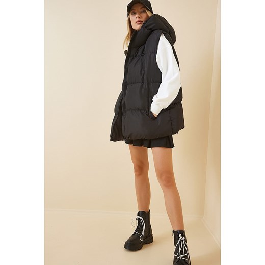 Happiness Istanbul Kamizelka pikowana w kolorze czarnym Happiness Istanbul onesize okazja Limango Polska