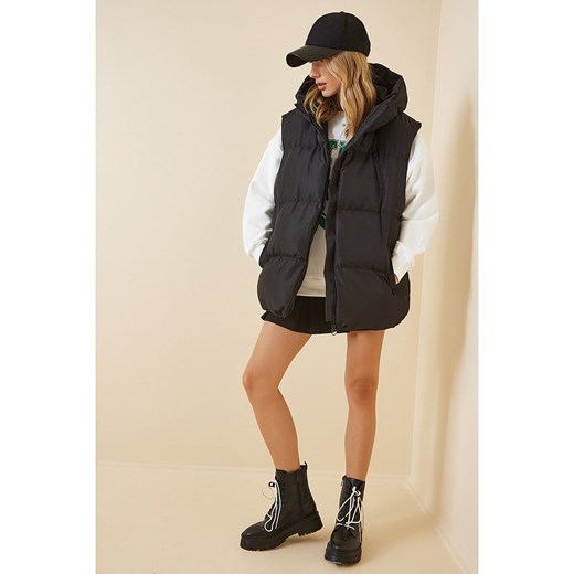 Happiness Istanbul Kamizelka pikowana w kolorze czarnym Happiness Istanbul onesize promocyjna cena Limango Polska