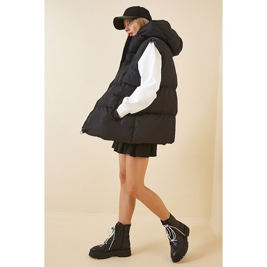 Happiness Istanbul Kamizelka pikowana w kolorze czarnym Happiness Istanbul onesize okazyjna cena Limango Polska