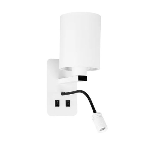 Nowoczesny biały kinkiet z dodatkową lampką LED do czytania - V077-Gizmo Lumes One Size Edinos.pl okazja