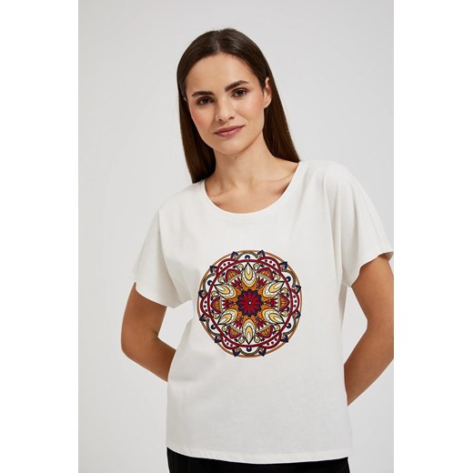 T-shirt z nardukiem biały ze sklepu Moodo.pl w kategorii Bluzki damskie - zdjęcie 173772694