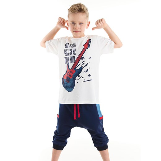 Denokids 2-częściowy zestaw &quot;Rock Soul&quot; w kolorze kremowo-granatowym ze sklepu Limango Polska w kategorii Komplety chłopięce - zdjęcie 173773001