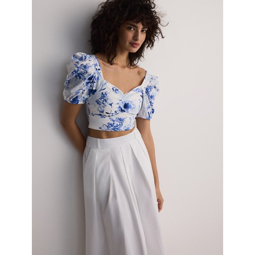 Reserved - Bluzka z bufkami - wielobarwny ze sklepu Reserved w kategorii Bluzki damskie - zdjęcie 173774854