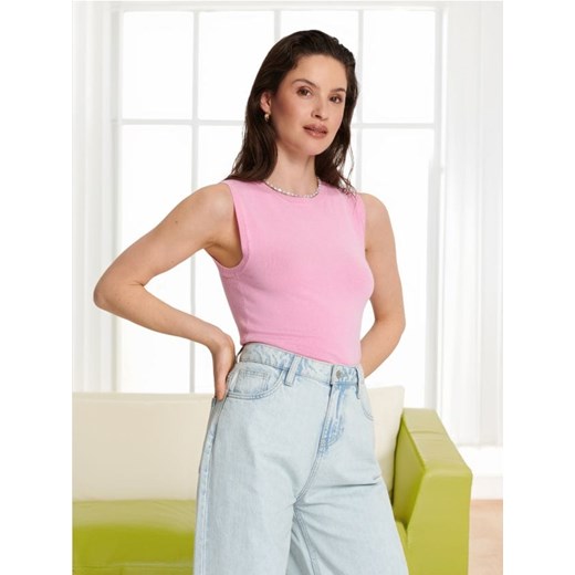 Sinsay - Top w paski - różowy ze sklepu Sinsay w kategorii Bluzki damskie - zdjęcie 173775192