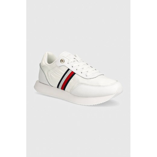 Tommy Hilfiger sneakersy ESSENTIAL RUNNER GLOBAL STRIPES kolor biały FW0FW08005 ze sklepu ANSWEAR.com w kategorii Buty sportowe damskie - zdjęcie 173775483