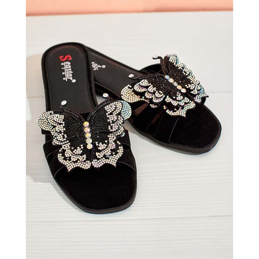Royalfashion Damskie klapki z motylem Boffler Royalfashion.pl 39 okazyjna cena royalfashion.pl