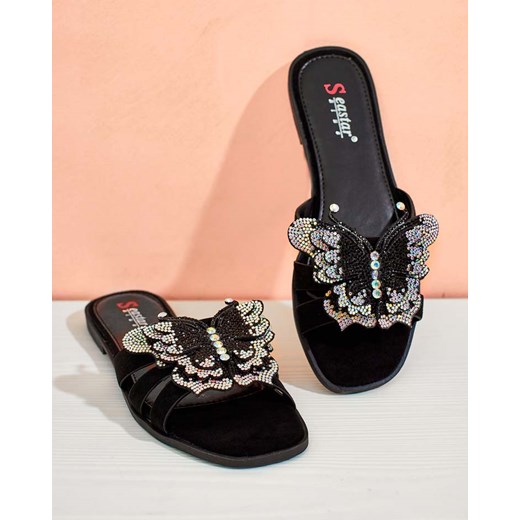 Royalfashion Damskie klapki z motylem Boffler Royalfashion.pl 39 okazja royalfashion.pl