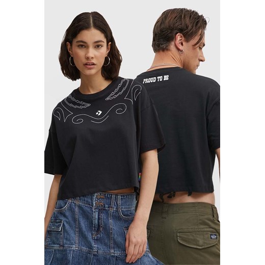 Converse t-shirt bawełniany PRIDE kolor czarny z aplikacją 10027209-A01 ze sklepu ANSWEAR.com w kategorii T-shirty męskie - zdjęcie 173779600