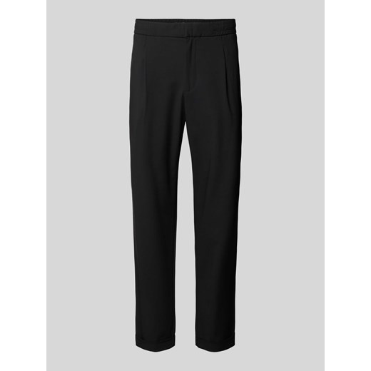 Spodnie materiałowe o kroju tapered fit z kieszeniami z tyłu ze sklepu Peek&Cloppenburg  w kategorii Spodnie męskie - zdjęcie 173779993