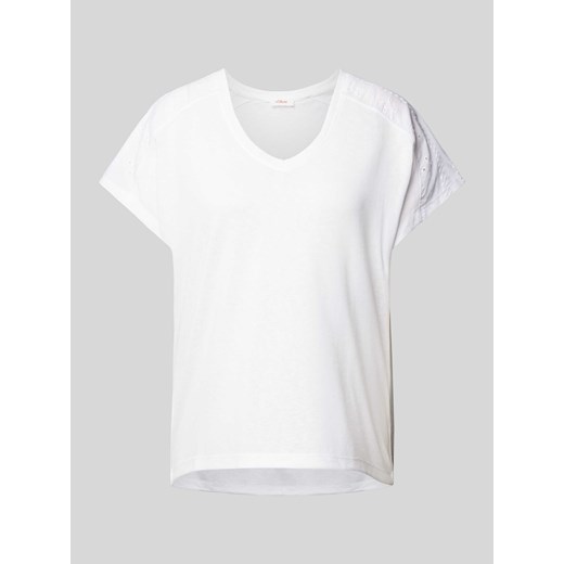 T-shirt z koronką szydełkową ze sklepu Peek&Cloppenburg  w kategorii Bluzki damskie - zdjęcie 173780282