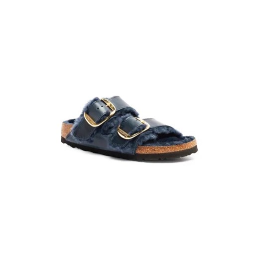 Birkenstock Skórzane klapki Arizona BB Shearling LEOI Midnight LAF | z dodatkiem wełny ze sklepu Gomez Fashion Store w kategorii Klapki damskie - zdjęcie 173781592