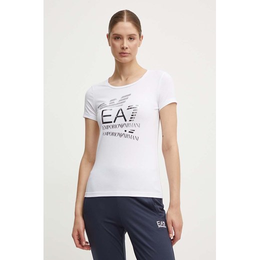 EA7 Emporio Armani t-shirt damski kolor biały TJQCZ.6DTT17 ze sklepu ANSWEAR.com w kategorii Bluzki damskie - zdjęcie 173788113