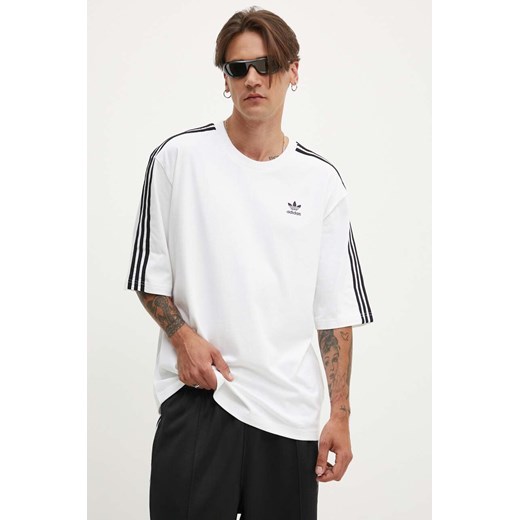 adidas Originals t-shirt bawełniany Adicolor męski kolor biały z aplikacją IZ2474 ze sklepu ANSWEAR.com w kategorii T-shirty męskie - zdjęcie 173788163