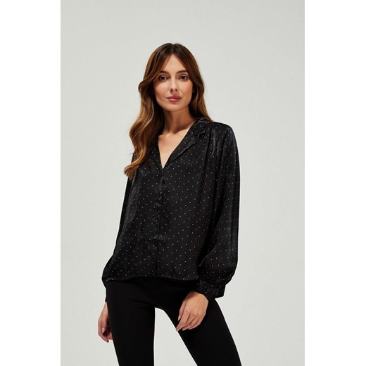 Koszula w groszki z kołnierzykiem S wyprzedaż Moodo.pl