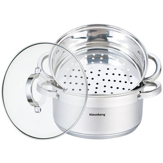 3 elementowy zestaw garnków na parę 22cm A5-W98 ze sklepu Edinos.pl w kategorii Garnki - zdjęcie 173789414