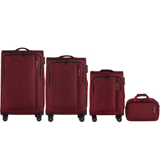 Zestaw 3 walizek AVOCENT + torba podręczna Wings RED / BLACK ze sklepu WINGS w kategorii Walizki - zdjęcie 173790852