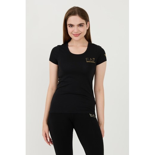 EA7 Czarny t-shirt, Rozmiar S ze sklepu outfit.pl w kategorii Bluzki damskie - zdjęcie 173791724
