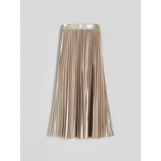 Reserved - Złota spódnica maxi z plisowaniem - złoty ze sklepu Reserved w kategorii Spódnice - zdjęcie 173791833