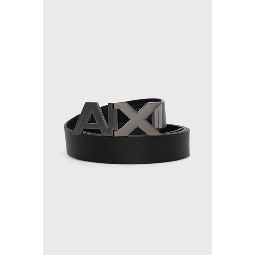 Armani Exchange Pasek skórzany 951058.CC505.NOS męski kolor czarny ze sklepu ANSWEAR.com w kategorii Paski męskie - zdjęcie 173795060