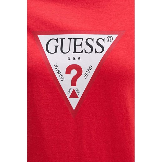 Guess t-shirt bawełniany kolor czerwony Guess S ANSWEAR.com