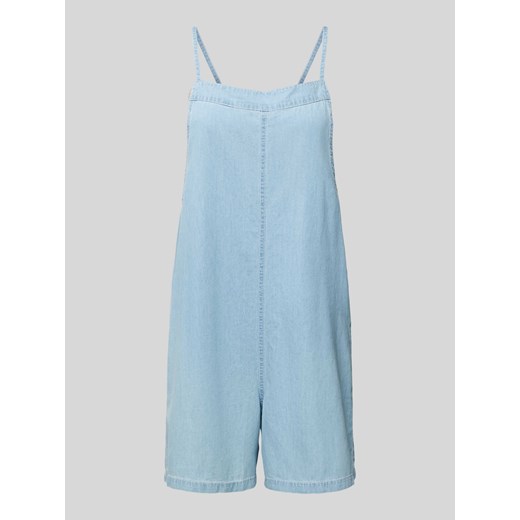 Krótki kombinezon o luźnym kroju z tkaniny Chambray z prostokątnym dekoltem model ‘ABIOLA’ ze sklepu Peek&Cloppenburg  w kategorii Kombinezony damskie - zdjęcie 173796024
