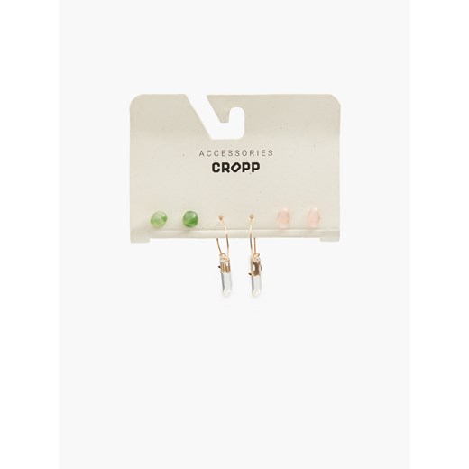 Cropp - 3 pack kolczyków - złoty Cropp Uniwersalny okazja Cropp