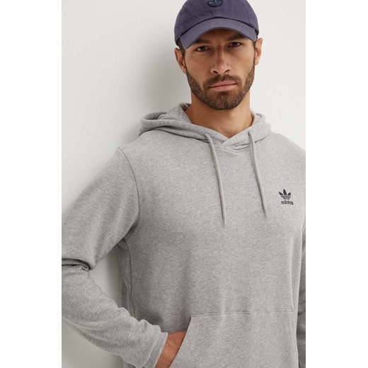 adidas Originals bluza bawełniana męska kolor szary z kapturem melanżowa IX7670 ze sklepu ANSWEAR.com w kategorii Bluzy męskie - zdjęcie 173800572