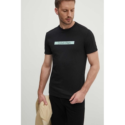 Calvin Klein t-shirt bawełniany męski kolor czarny z nadrukiem K10K113110 ze sklepu ANSWEAR.com w kategorii T-shirty męskie - zdjęcie 173800700