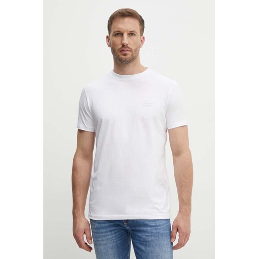 Karl Lagerfeld t-shirt męski kolor biały gładki 543221.755403 ze sklepu ANSWEAR.com w kategorii T-shirty męskie - zdjęcie 173800712