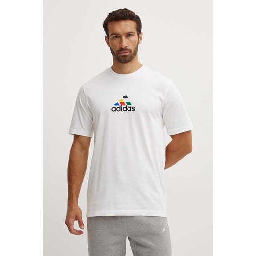 adidas t-shirt bawełniany Tiro męski kolor biały z nadrukiem IW2668 S ANSWEAR.com