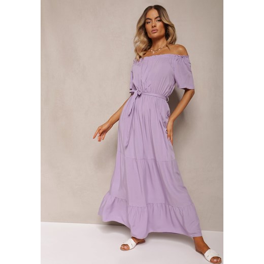 Fioletowa Sukienka z Wiskozy Phoebiolea ze sklepu Renee odzież w kategorii Sukienki - zdjęcie 173801121