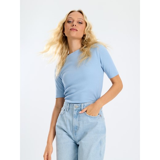 Sinsay - Koszulka - błękitny Sinsay XXS Sinsay