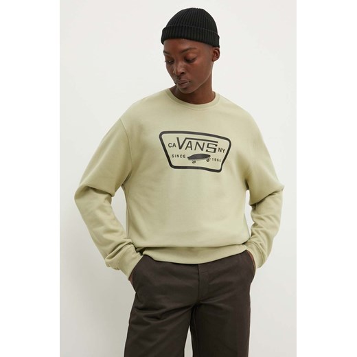 Vans bluza bawełniana męska kolor zielony z nadrukiem VN000JSHD3Z1 ze sklepu ANSWEAR.com w kategorii Bluzy męskie - zdjęcie 173811472