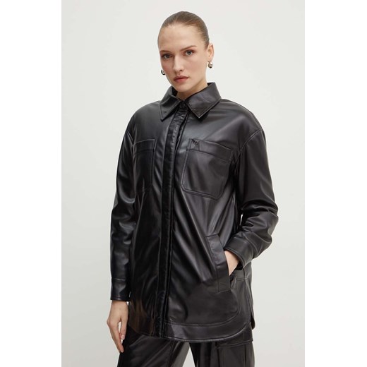 Guess kurtka MAREVA damska kolor czarny przejściowa oversize W4YL22 WF8Q0 ze sklepu ANSWEAR.com w kategorii Kurtki damskie - zdjęcie 173811483
