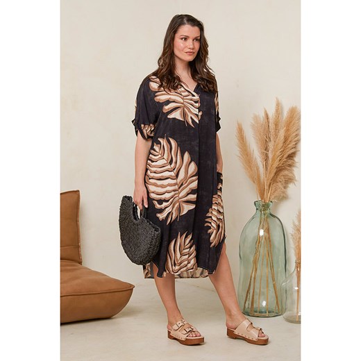 Curvy Lady Sukienka w kolorze czarno-brązowym Curvy Lady 48/50 okazja Limango Polska
