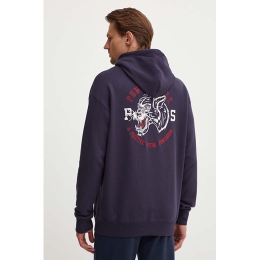 Puma bluza bawełniana PUMA X STAPLE męska kolor granatowy z kapturem z nadrukiem ze sklepu ANSWEAR.com w kategorii Bluzy męskie - zdjęcie 173814510