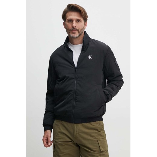 Calvin Klein Jeans kurtka bomber męski kolor czarny przejściowa J30J325592 ze sklepu ANSWEAR.com w kategorii Kurtki męskie - zdjęcie 173814784