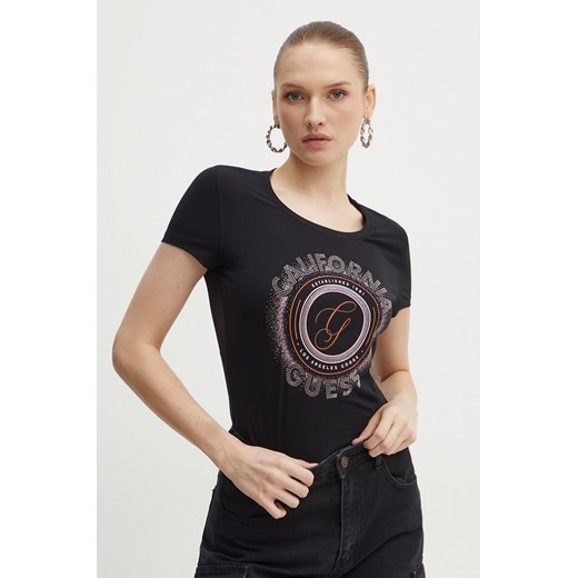 Guess t-shirt damski kolor czarny W4YI24 J1314 ze sklepu ANSWEAR.com w kategorii Bluzki damskie - zdjęcie 173815031