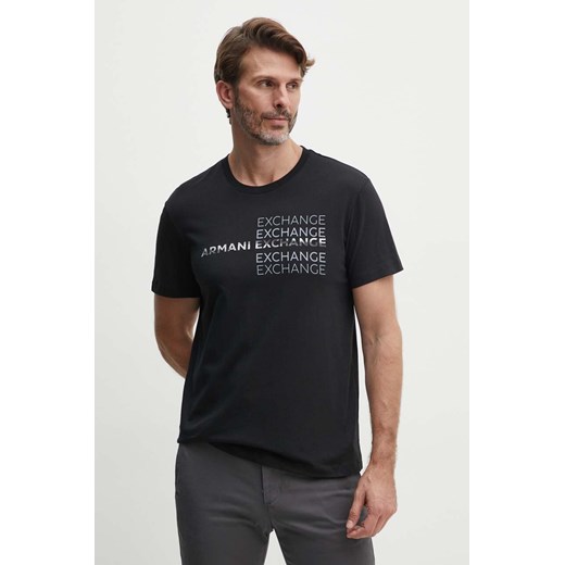 Armani Exchange t-shirt bawełniany męski kolor czarny z nadrukiem 3DZTAC ZJ9TZ ze sklepu ANSWEAR.com w kategorii T-shirty męskie - zdjęcie 173815280