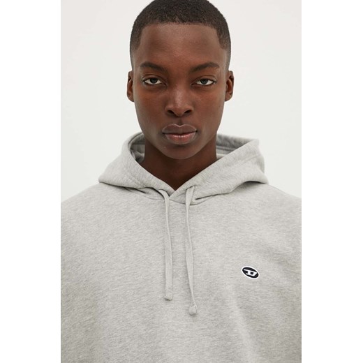 Diesel bluza bawełniana S-ROB-HOOD-DOVAL-PJ męska kolor czarny z kapturem gładka A03786.0BKAF ze sklepu ANSWEAR.com w kategorii Bluzy męskie - zdjęcie 173821173