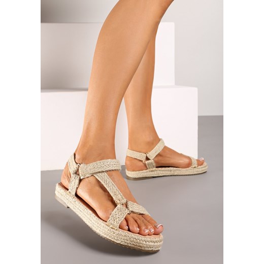 Beżowe Sandały Kassiche ze sklepu born2be.pl w kategorii Espadryle damskie - zdjęcie 173828331