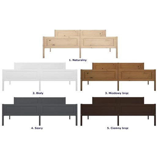 Małżeńskie łóżko z naturalnego drewna 180x200 - Siran 7X Elior One Size wyprzedaż Edinos.pl