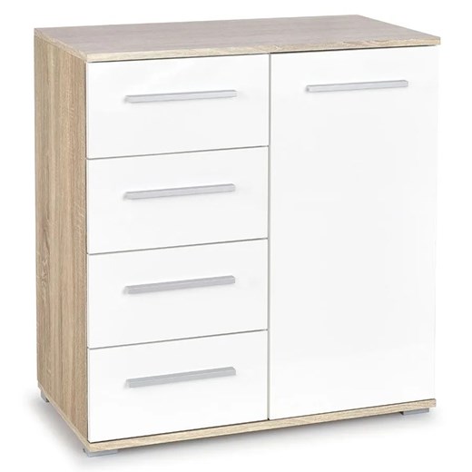 Komoda C5 - biała + dąb sonoma mat A5-D46 - id: 728 - marki Elior - 173829532 Komoda C5 - biała + dąb sonoma mat A5-D46 ze sklepu Edinos.pl w kategorii Meble - zdjęcie 173829532