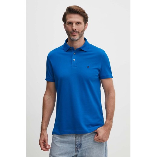 Tommy Hilfiger polo męski kolor niebieski wzorzysty ze sklepu ANSWEAR.com w kategorii T-shirty męskie - zdjęcie 173831924
