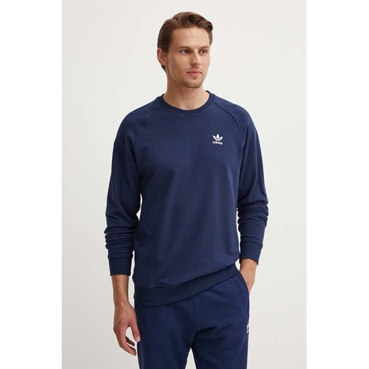 adidas Originals bluza bawełniana męska kolor granatowy gładka IX7678 ze sklepu ANSWEAR.com w kategorii Bluzy męskie - zdjęcie 173832022