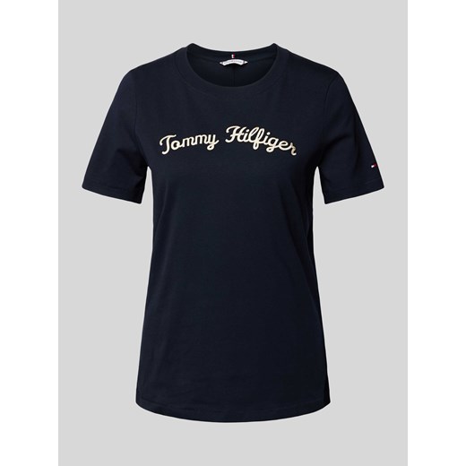 T-shirt z wyhaftowanym logo model ‘SCRIPT’ ze sklepu Peek&Cloppenburg  w kategorii Bluzki damskie - zdjęcie 173833604