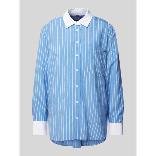 Bluzka koszulowa o kroju easy fit z wyhaftowanym logo ze sklepu Peek&Cloppenburg  w kategorii Koszule damskie - zdjęcie 173833640