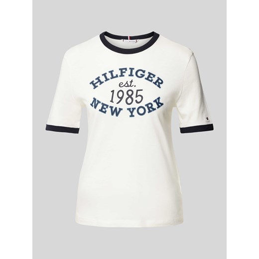 T-shirt z nadrukiem z logo model ‘VARSITY RINGER’ ze sklepu Peek&Cloppenburg  w kategorii Bluzki damskie - zdjęcie 173833740