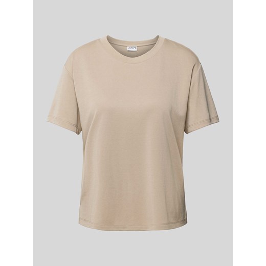 T-shirt z prążkowanym okrągłym dekoltem ze sklepu Peek&Cloppenburg  w kategorii Bluzki damskie - zdjęcie 173833793